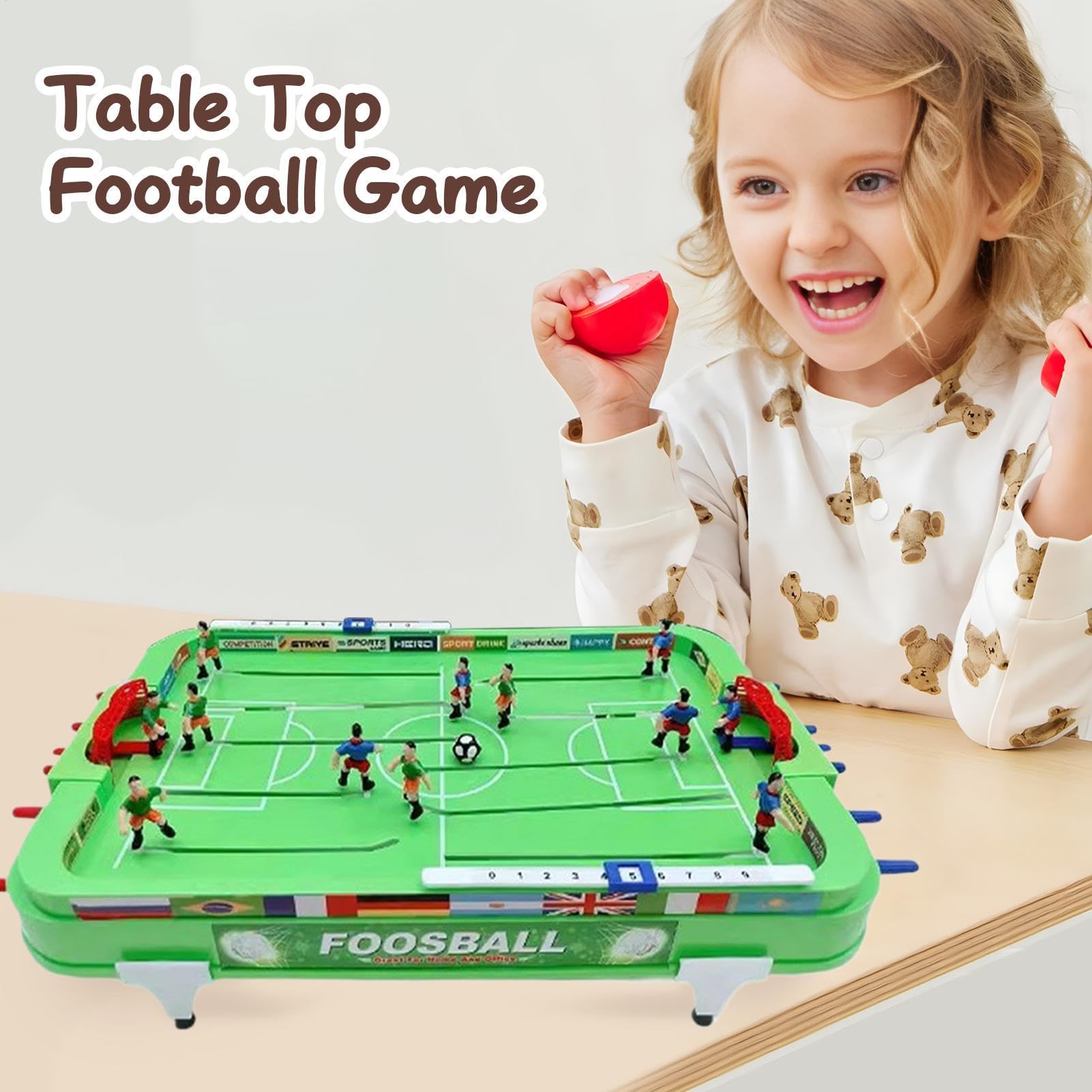 Calciobalilla interattivo da tavolo e squisito gioco compatto da calcio balilla | Calciobalilla compatto per bambini, adulti, per casa, viaggi, esterni, interni, divertimento familiare, intrattenimento