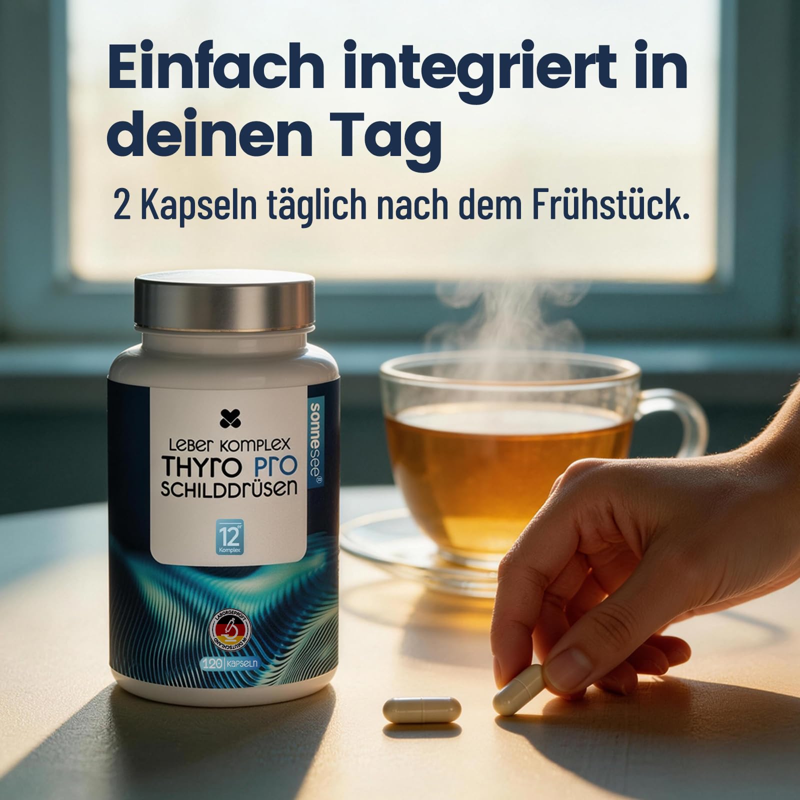 Thyro Pro Schilddrüsen & Leber Komplex Hochdosiert mit Selen Cholin 120 Kapseln (60 Tage Vorrat) Mit Mariendistel, Artischocke & NAC Unterstützt den Nährstoff-Umwandlungsprozess Vegan & Laborgeprüft