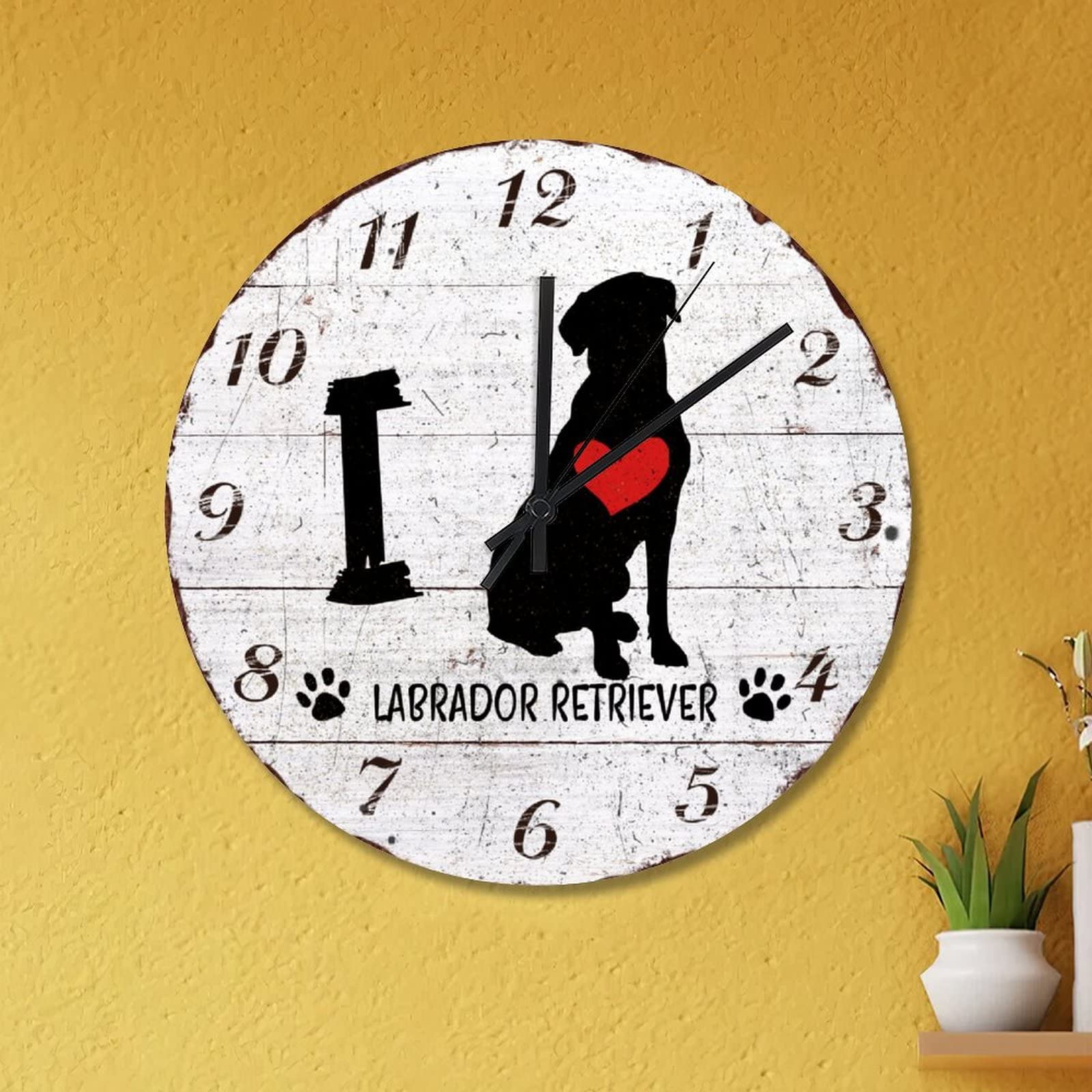 Orologio Da Parete Rotondo 25 Cm Labrador Retriever - Silenzioso Acrilico 3 Mm - Batteria AA - 6