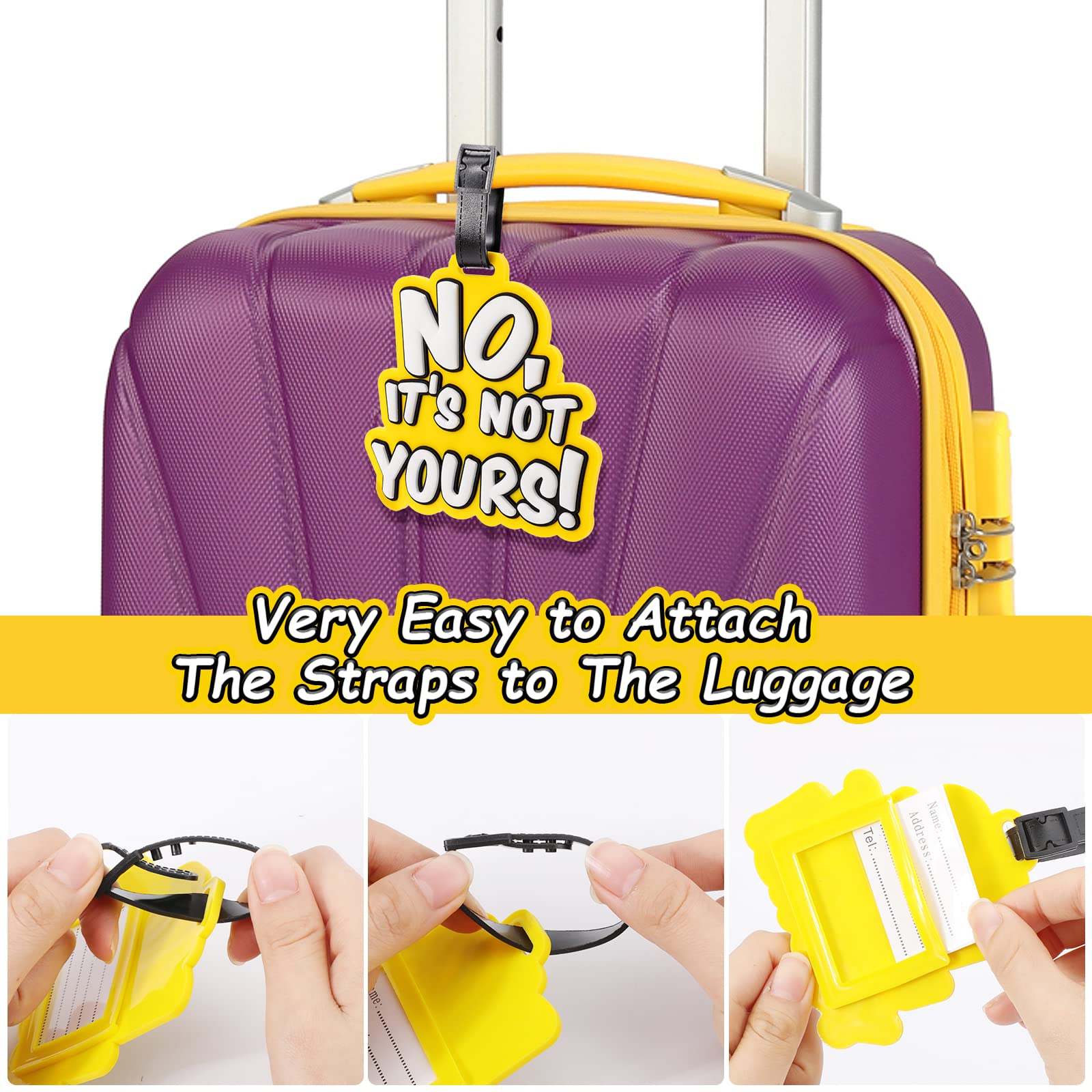 2 Etichette Valigie Teschio Con Fiore - Identificatore Bagaglio PVC Per Viaggi Colorato - Foto 2