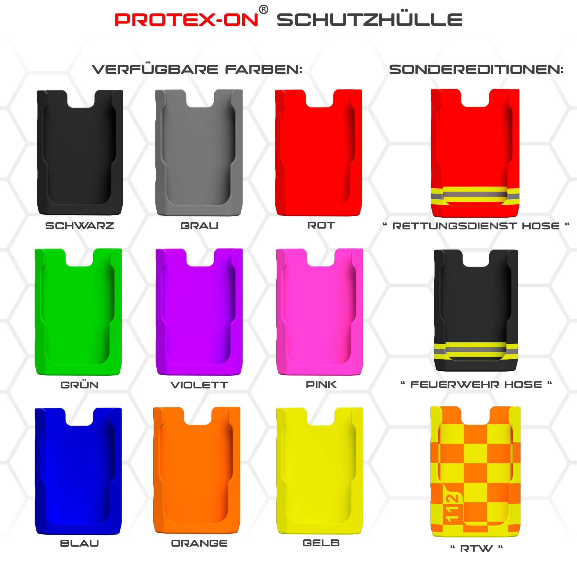 PROTEX-ON Holster für Motorola Advisor TPG2200 mit Heavy-Duty-Clip (Version 3) (Sonderedition : Feuerwehr Hose)