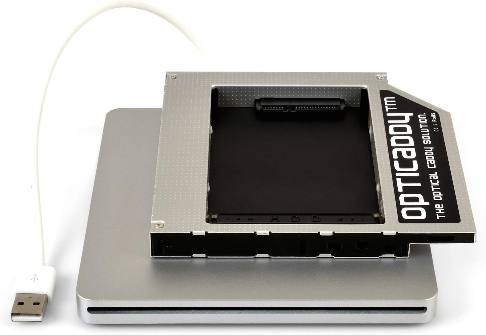 Opticaddy© SATA-3 HDD/SSD Caddy Adapter & External USB Superdrive Enclosure KIT for Apple iMac (2006, 2007, 2008), Mac Mini (2006, 2007) und MacBook Pro 17" (2006, 2007, 2008) PATA to SATA with Opticaddy OptiSpeed Technology (original Opticaddy adapter set)