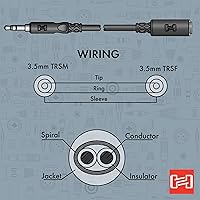 Vista 5 de Hosa Cable de extensión para auriculares MHE-102, TRS de 0.138 in a TRS de 0.138 in, 2 pies