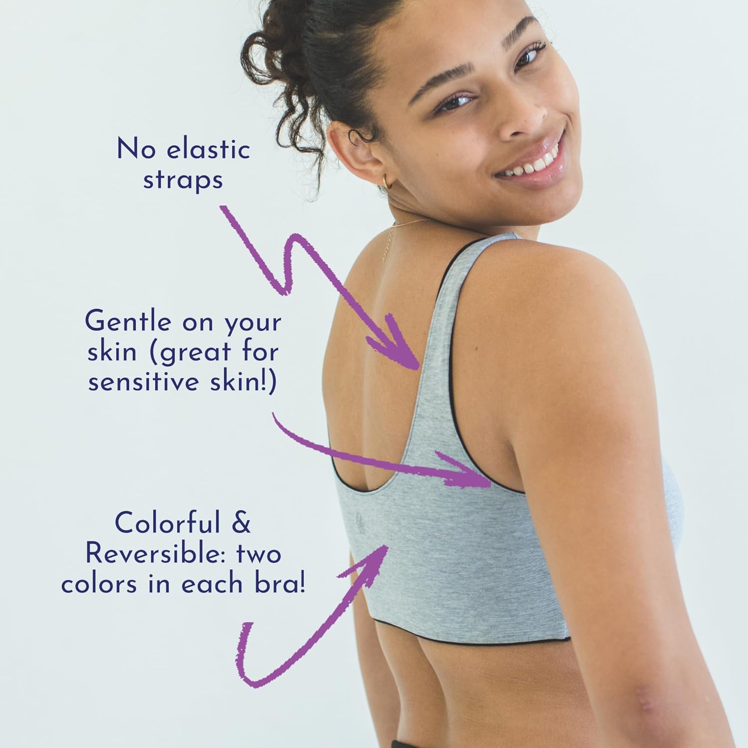Bleuet Aster Tank Bra – Organic Cotton Reversible First Bra for Tweens & Teens | Seamless, Ultra Soft, Wide Band, Tag-Free - Image 5