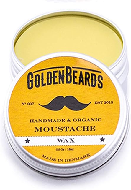 Organic Moustache Wax - 15ml 100% | Natural Golden Beards | Medium Hold - Nice Smell