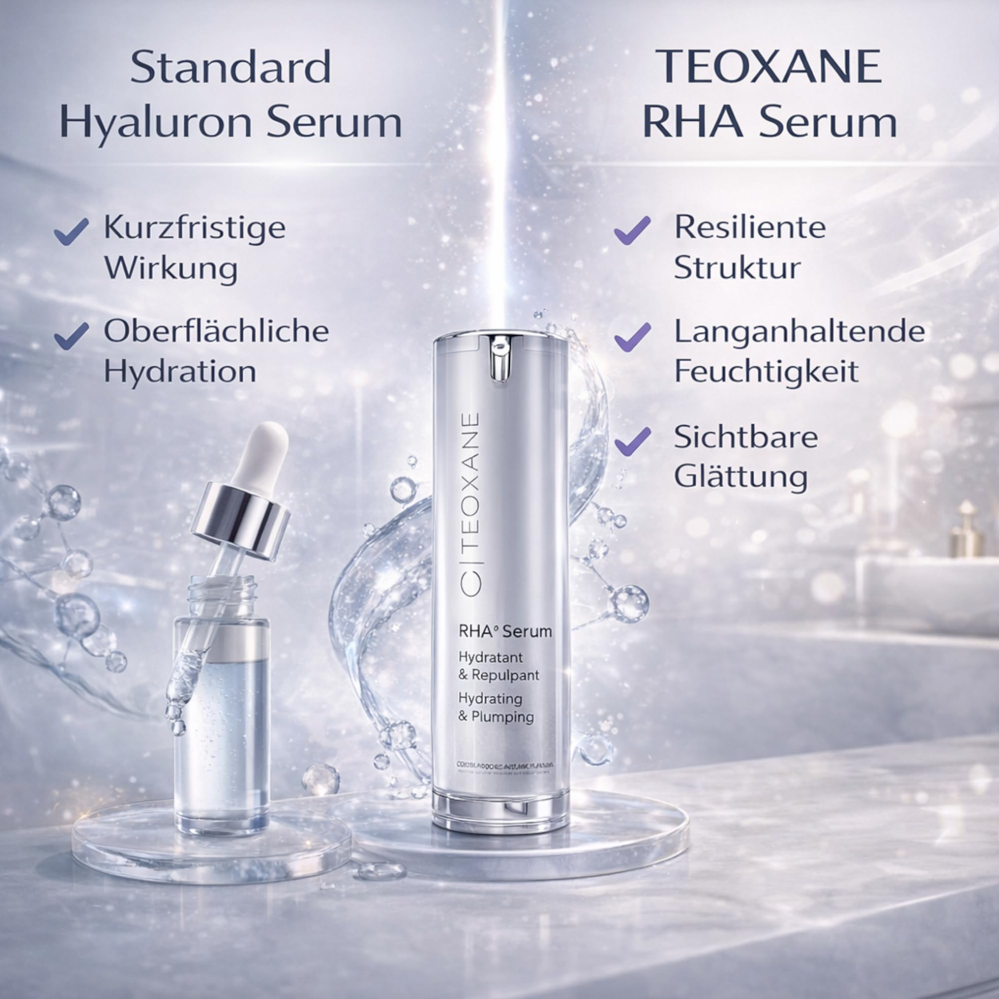 TEOXANE Sérum RHA - Sérum hyaluronique hautement concentré | Sérum anti-âge à l'acide hyaluronique | Sérum visage anti-âge pour une hydratation maximale | Effet de remplissage à l'acide hyaluronique