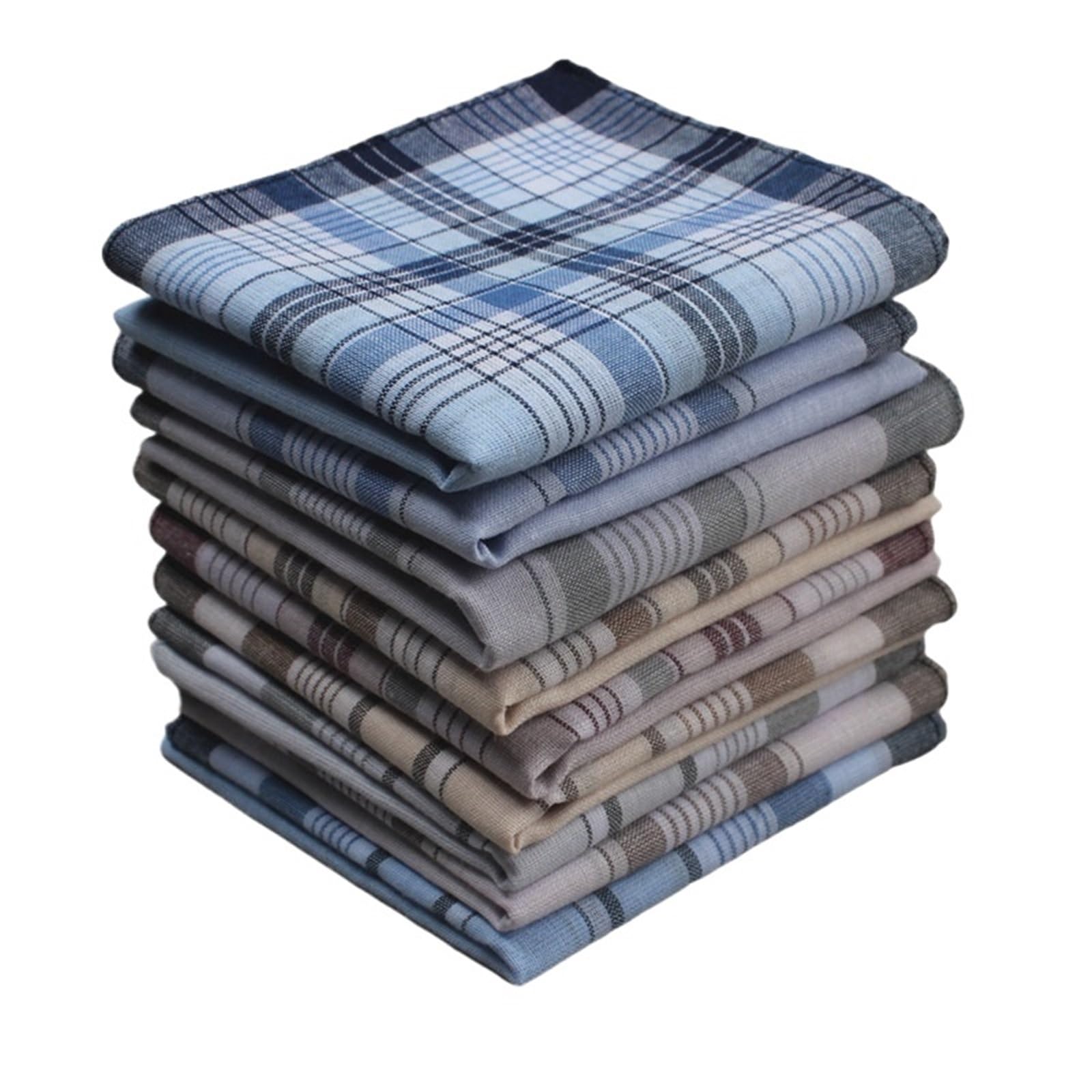 10 Stücke Platz Plaid Streifen Tasche for Hochzeit Party Restaurant Handtuch Baumwolle Taschentücher for Männer Für Herren