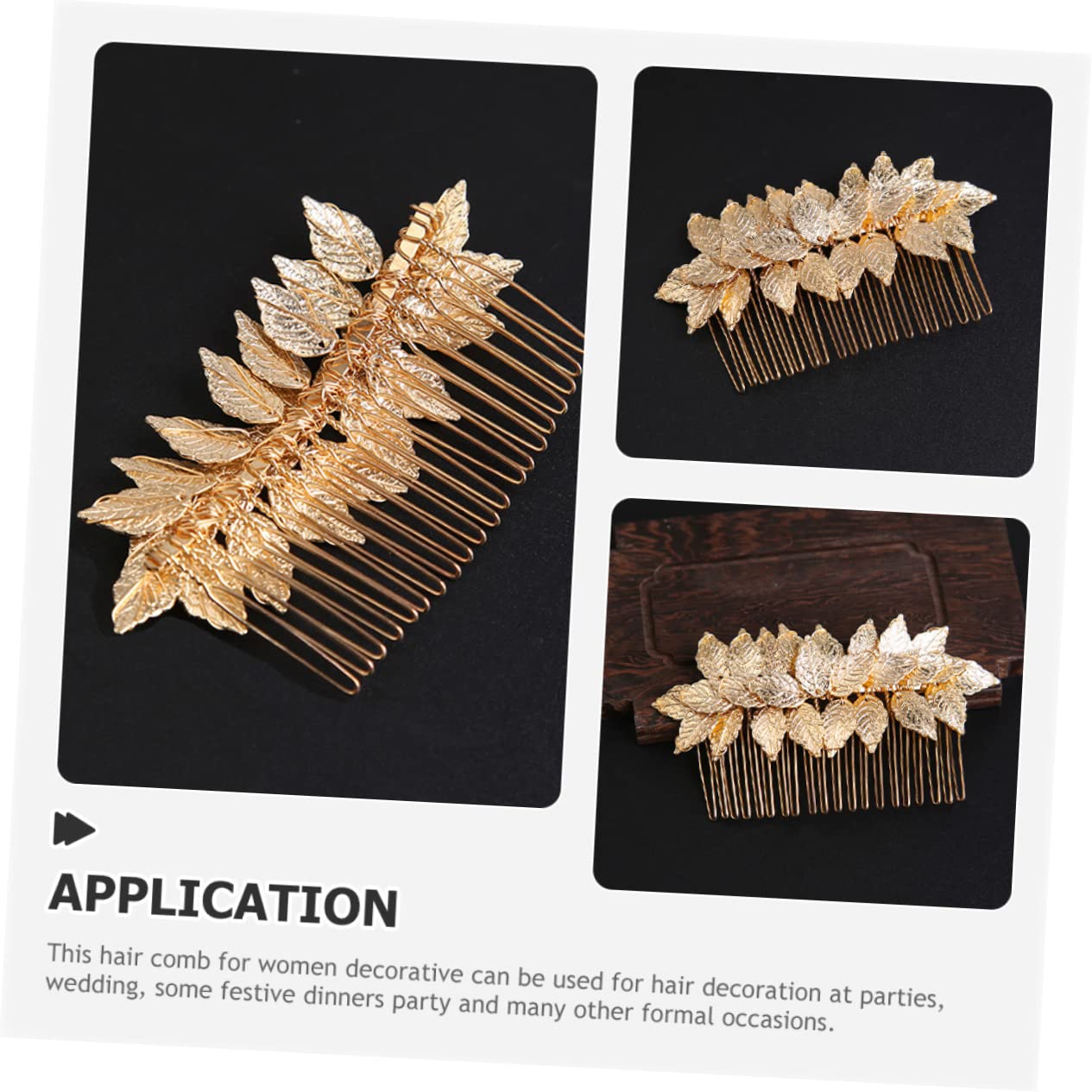 DOITOOL 4piezas Peina De Boda Doradas Accesorio De Cabello Para Novias Tocado Elegante Para Ocasiones Especiales Peina Para Mujeres
