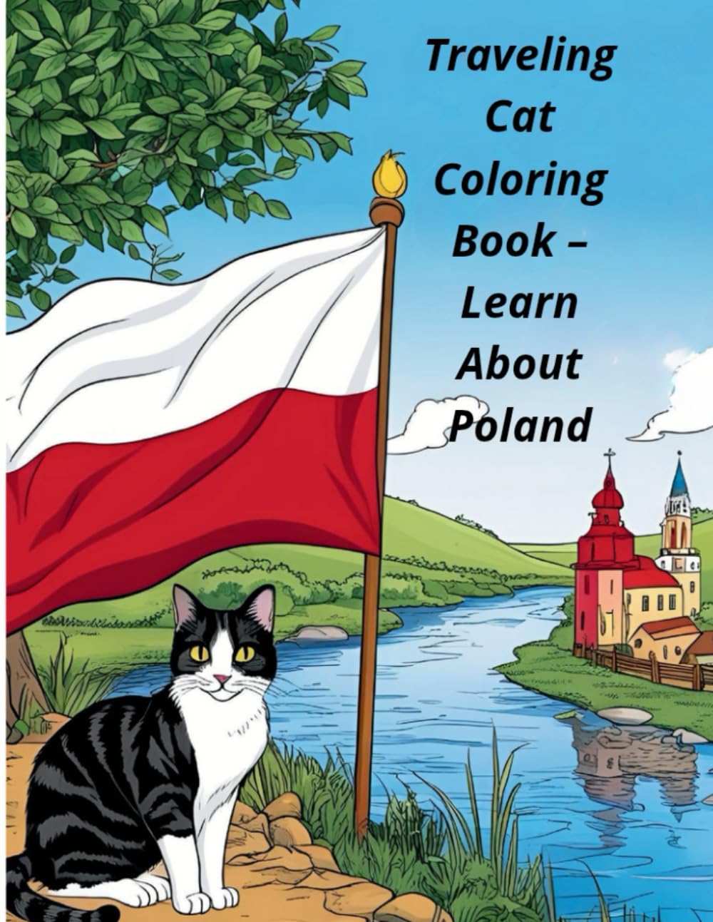 Traveling Cat Coloring Book-Learn About Poland: An Educational Coloring Adventure Through Poland for Kids Ages 4–8.
