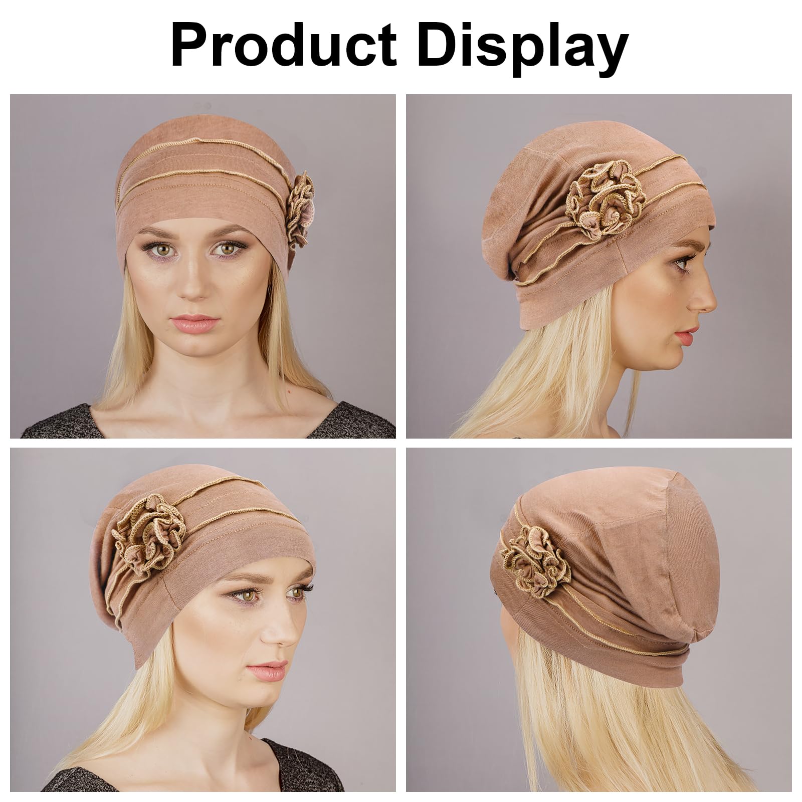 XEPST 4 szt. Chemioterapia Turban czapka dla kobiet, czapka onkologiczna dla kobiet, czapka z rakiem na wypadanie włosów, chusta na głowę damska