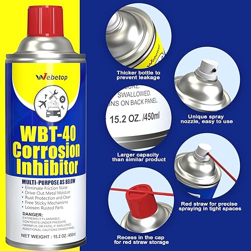 Miniatura 7 de Webetop Inhibidor de la corrosión, espray de prevención de óxido de 15.2 onzas para metal, lubricante/protector impermeable, regalo del día del