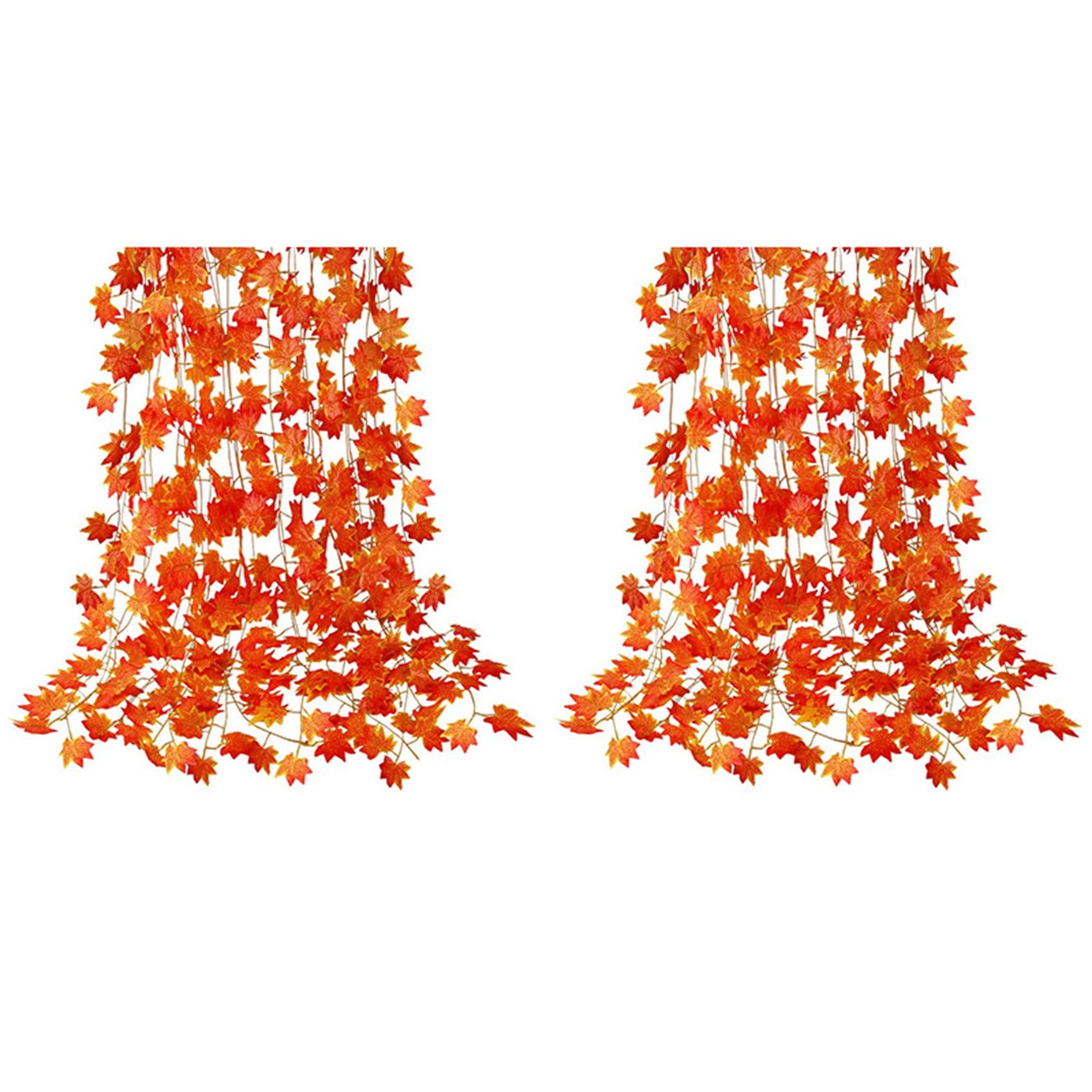Hndhbfgrt 24 Packs of Artificial Autumn Leaves Garland Hanging Vine Thanksgiving Decoration for Family Wedding Fireplace Party