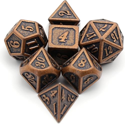 Miniatura 6 de Metal Dice Set, HNCCESG Polyhedral D&D Dice for Dungeons and Dragons RPG DND Dice for Role Playing MTG Tabletop Gaming Shadowrun Pathfinder 7PCS D20