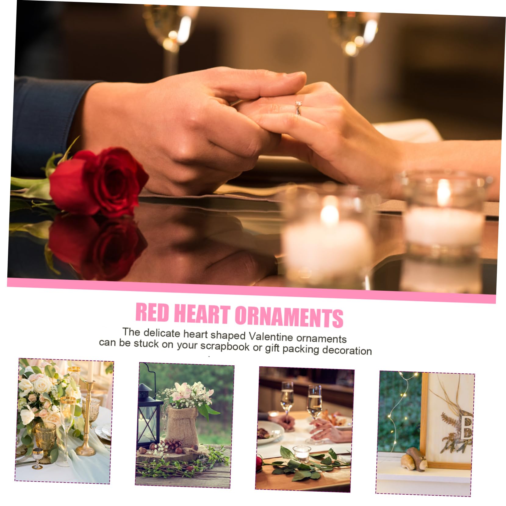 Lurrose 1000pièces Cœurs Bois Autocollants De Décorations Forme De Cœur pour Saint-Valentin pour Scrapbooking Et Artisanaux