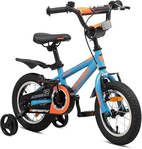 Miniatura 11 de ACEGER Bicicleta para niños de 2 a 10 años, estilo BMX, para niños y niñas de 2 a 10 años, bicicleta para niños de 12, 14 y 16 pulgadas, con ruedas