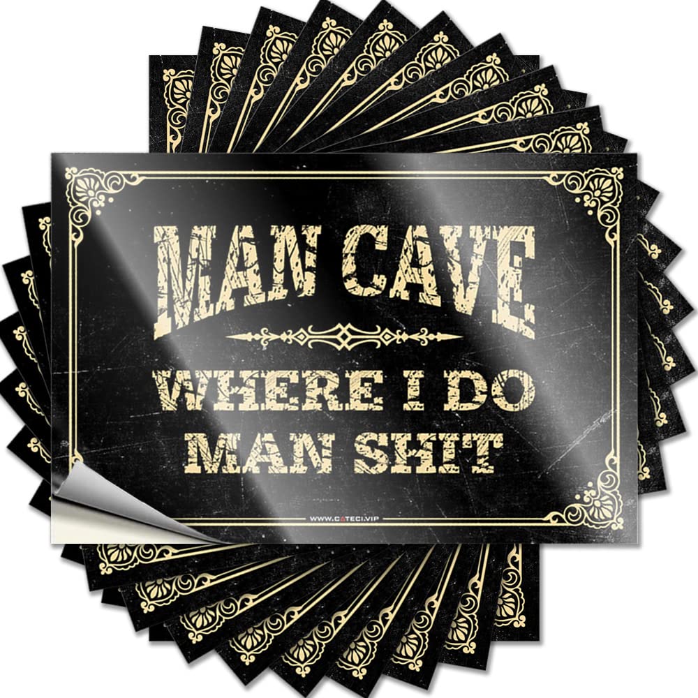 Decals Space Waterproof Vinyl Sticker | Man Cave Where I Do Man Shit Assorted Hard for Cruise DIY Projects(12X18CM)