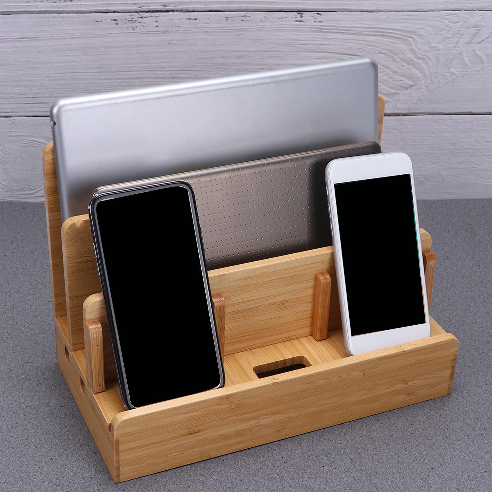 Abaodam Stazione Ricarica in Bambù per Cellulari e Tablet, Organizer