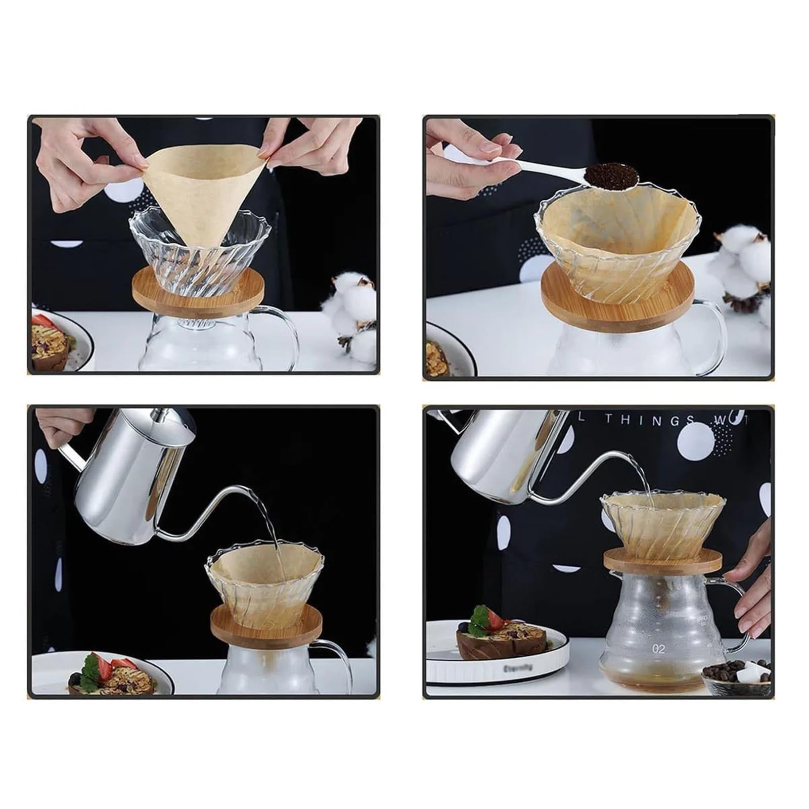 Kaffee Wasserkocher 1PC-350ML Gießen Über Kaffee Wasserkocher Schwanenhals Gießen Über Kaffee Töpfe Drip Kaffee Maker Edelstahl Hause Barista Zubehör Für Kaffee，Tee