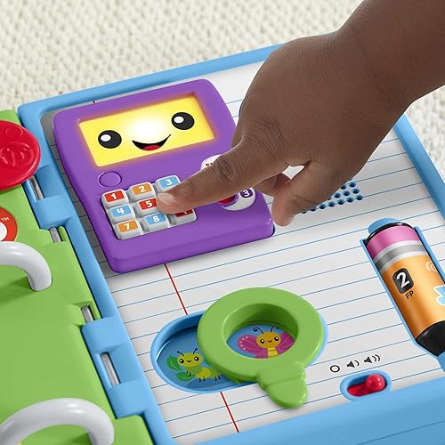 Miniatura 3 de Fisher-Price Libro escolar Laugh  Learn 123 juguete de actividad electrónica con luces música y contenido de aprendizaje Smart Stages para bebés y