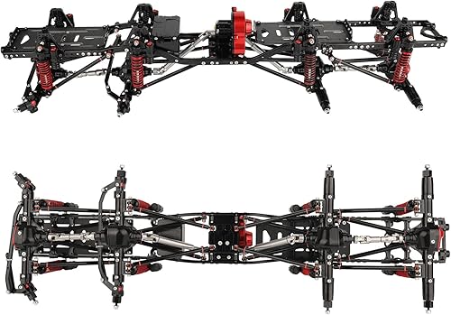 Miniatura 5 de ZXYRC Marco de chasis de automóvil de metal de 8 x 8 a control remoto, distancia entre ejes de 21.6 pulgadas con 2 ejes de dirección delantera, 2