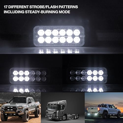 Miniatura 4 de 4 luces LED estroboscópicas para camiones, barra de luz de advertencia de emergencia de 12 LED, montaje en superficie, luz intermitente,