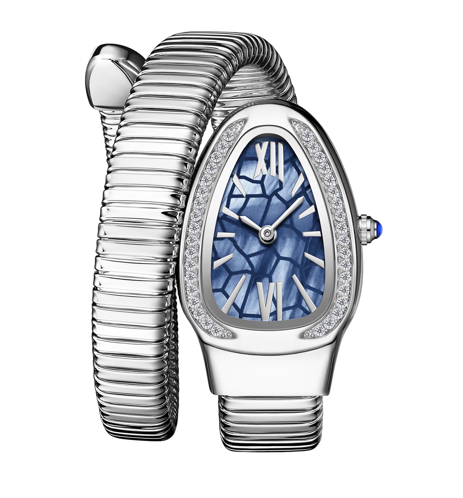 Gosasa Montre à Quartz élégante en Forme de Serpent pour Femme avec Cadran à Chiffres Romains