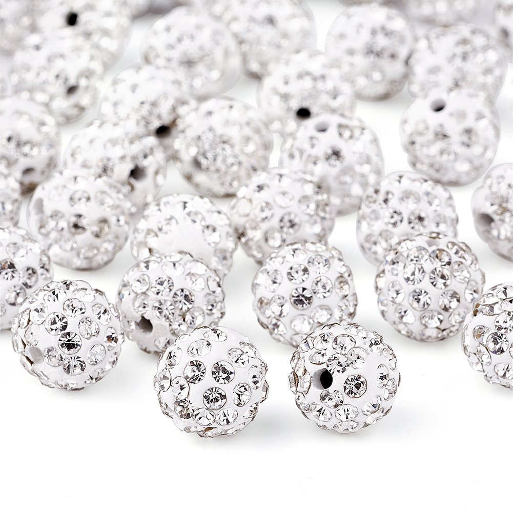 Perles en argile polymère 10mm Beadthoven blanc pour loisirs créatifs et bracelets DIY