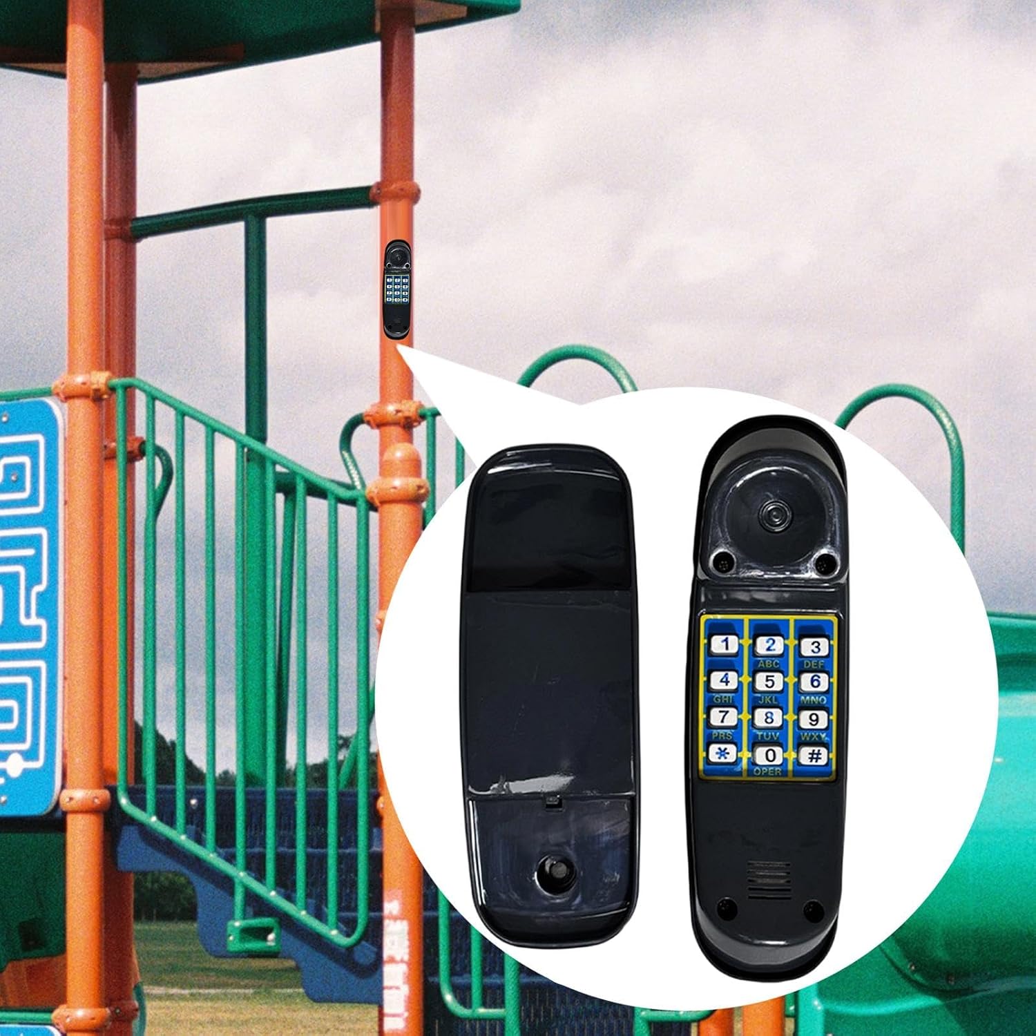 Toy Phone for Kids Swing Set Phone with Numeric Key Outdoor Interactive Pretend Phones Creative Education for Children