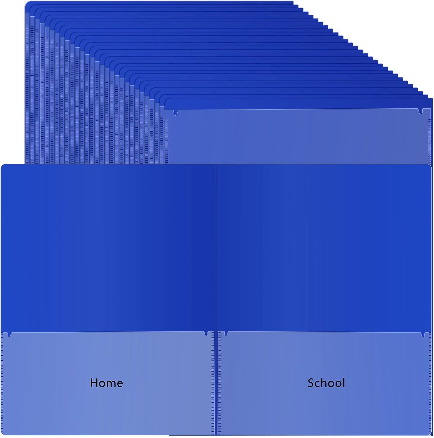 30 Pcs Parent Teacher Classroom Communication Folder with Clear Front Pockets, 2 Pockets Homework Folders Take Home Plastic Folders for Kid Student Home and Classroom (30, Blue)