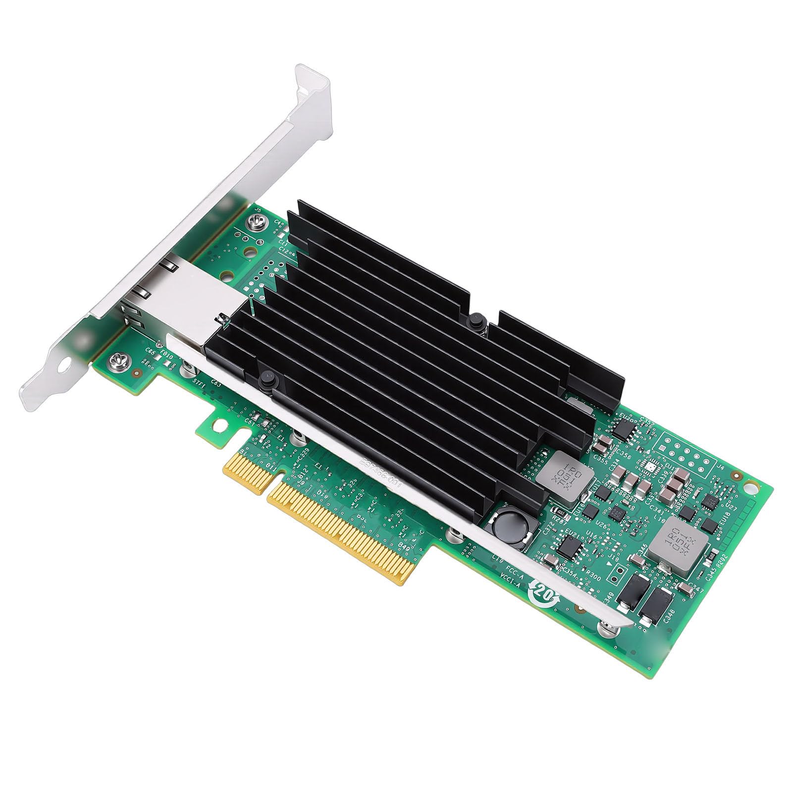 Fockety Scheda di Rete da 10 Gb, Controller X540-T1 Tecnologia Intelligent Offload Adattatore Ethernet PCIe 2.0 X8, Porta RJ45 100 MbE 1 GbE 10 GbE con Design di Dissipazione del Calore per i Dati