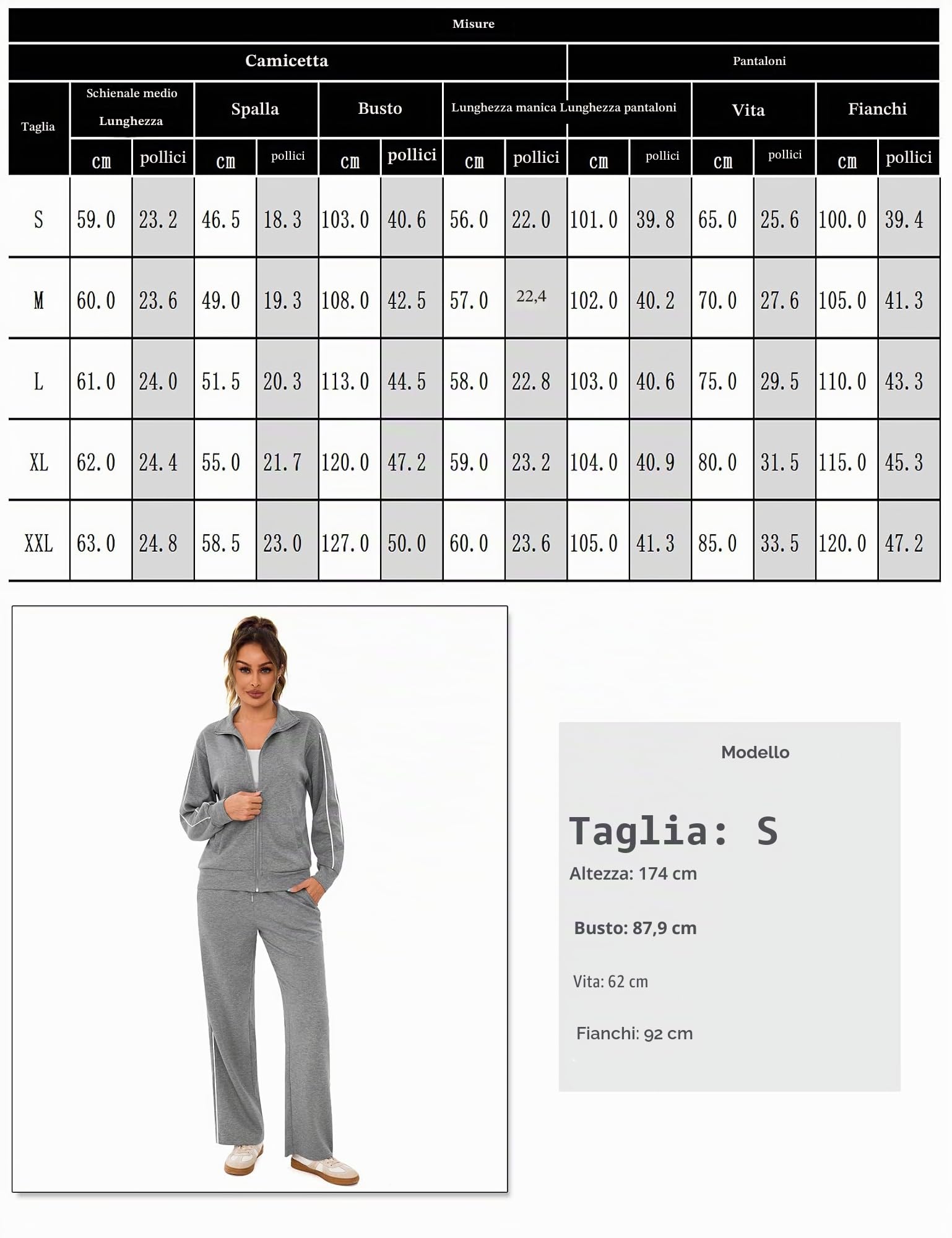 Terecey Tuta da Ginnastica Donna Casual Giacca Sportiva e Pantaloni Relax | Completo Due Pezzi, Movimento Naturale, Comfort Prolungato, Casa, Sport Leggero, Weekend