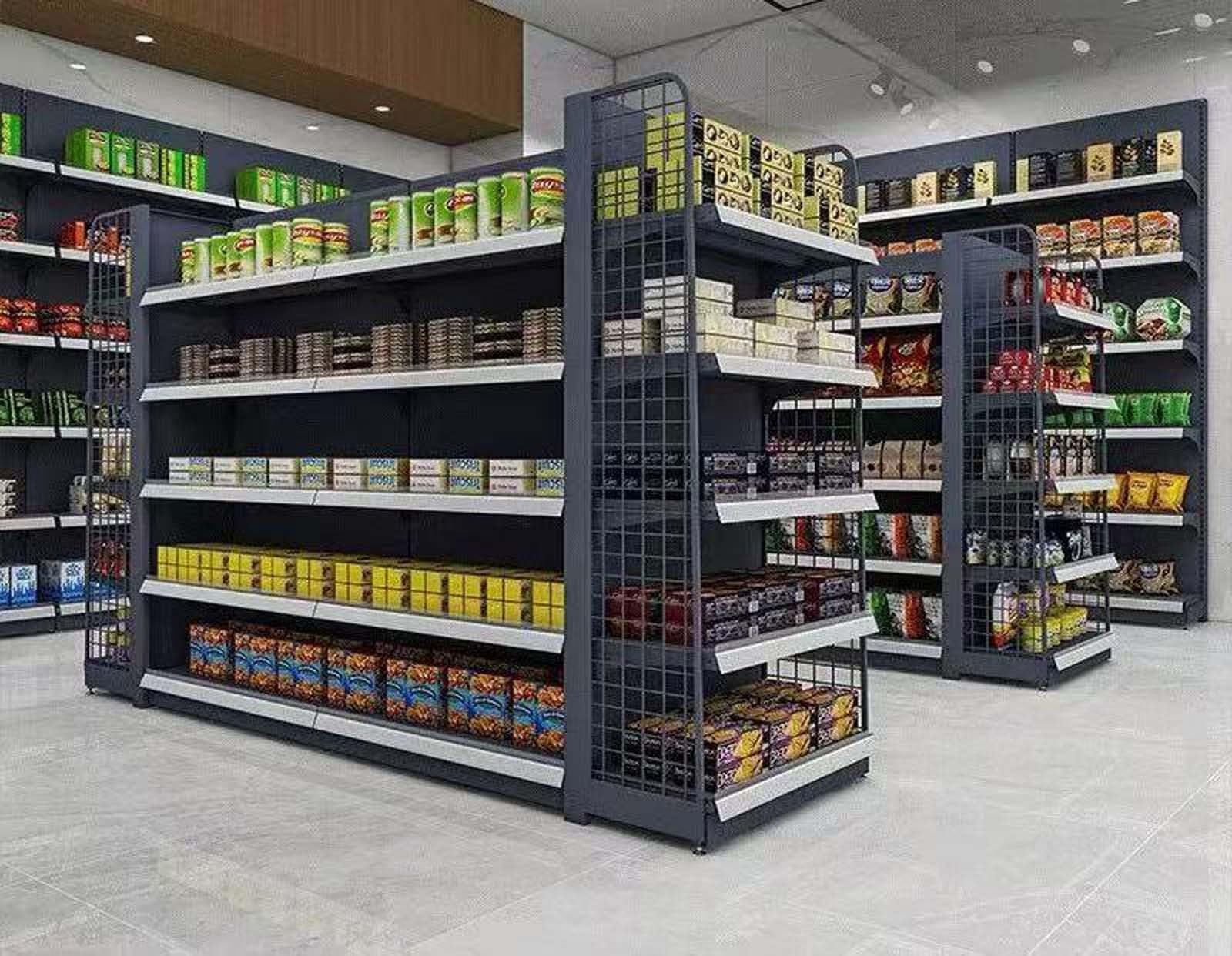 Regulowany regał ścienny w supermarkecie, regał gondolowy do sprzedaży detalicznej, wytrzymałe, zajmujące niewiele miejsca i wszechstronne rozwiązanie do przechowywania materiałów biurowych w sklepach