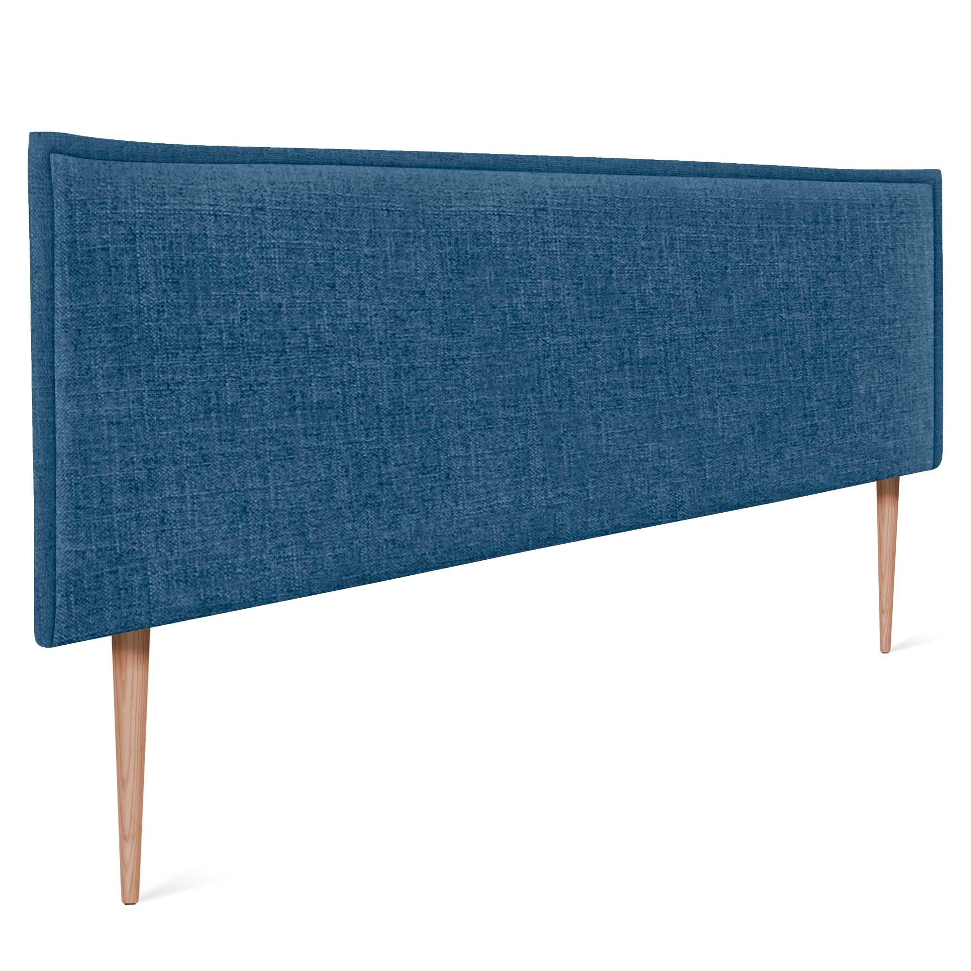 DHOME Testiera in lino naturale con bordo della testiera imbottito Letto moderno TOP TRENDING (Blu Navy, 160x105cm con Gambe (Letto 150/160))