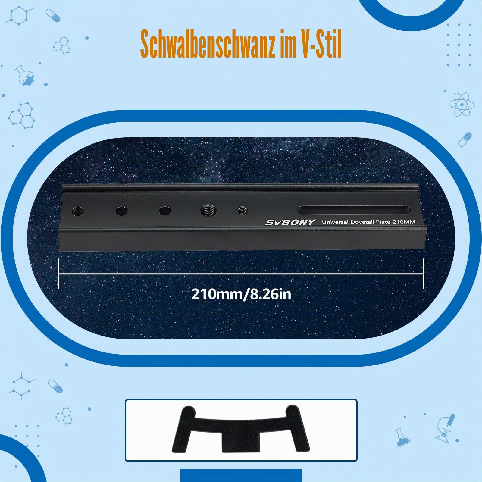 SVBONY Guide Star Schwalbenschwanz-Montageplatte (210mm)
