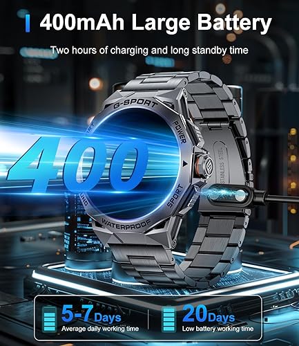 Miniatura 7 de Reloj inteligente para hombre (respuestahacer llamadas), reloj inteligente AMOLED resistente de 1.43 pulgadas, 120 modos deportivos, resistente al