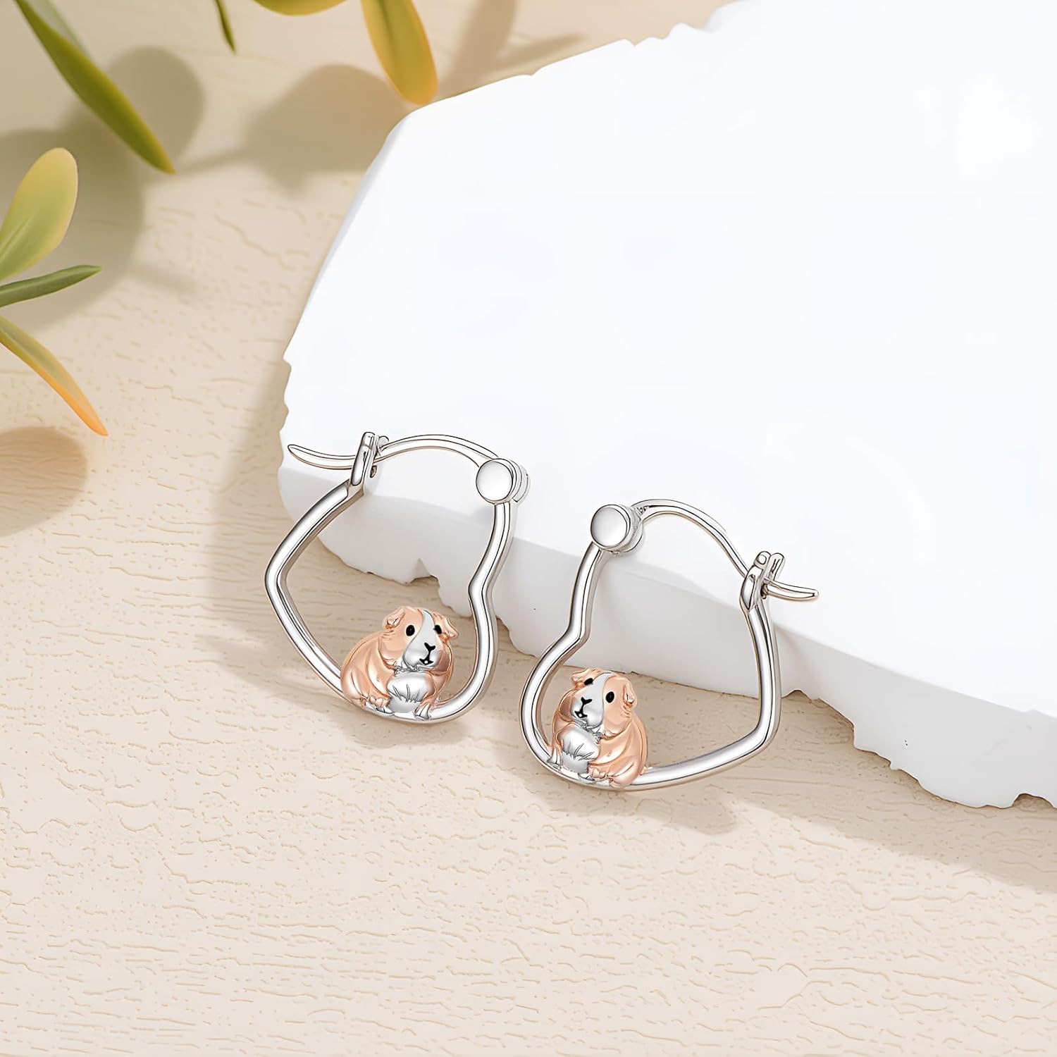 Guinea Pig Earrings 925 Sterling Silver Guinea Pig Dangle Drop Earrings Guinea Pig Blue Opal Jewelry Gifts for Women Guinea Pig Lovers - Image 2