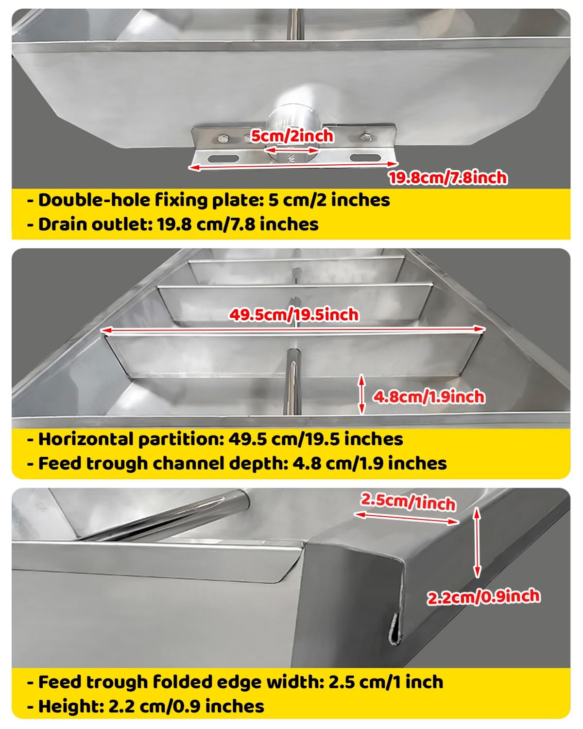 Comedero para Cerdos Comedero de Acero Galvanizado para Lechones de 8 A 12 Cerdos, Bebedero de Alta Resistencia para Cerdos y Ganado, Cuenco para aves de Corral, Caballos, Ovejas y Ganado.(8 holes)