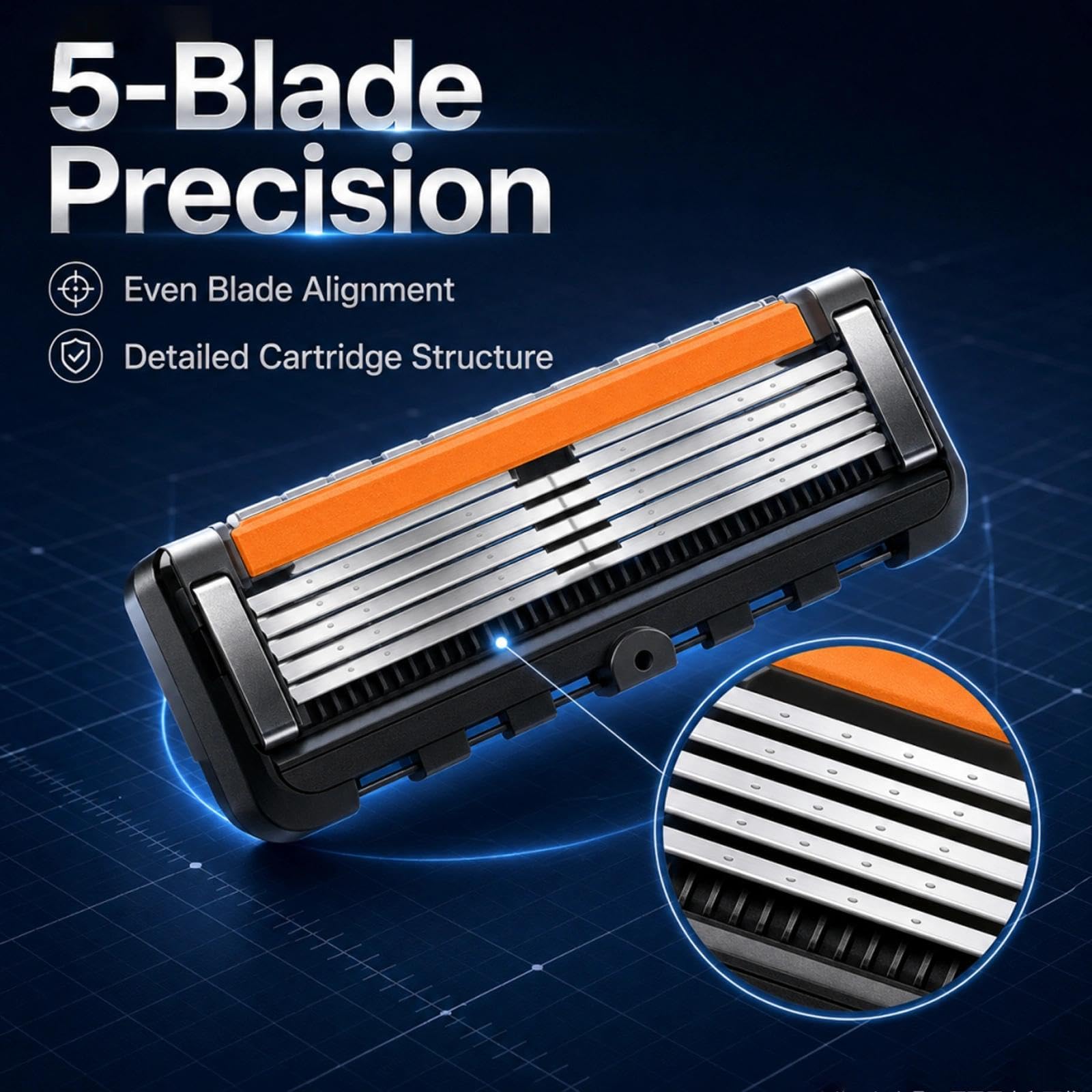 Lamette per rasoio compatibili con Gillette Fusion 5, ricariche da barba a 5 strati compatibili con Gillette Series, strisce lubrificanti a doppio strato, rasatura liscia e stretta, colore casuale
