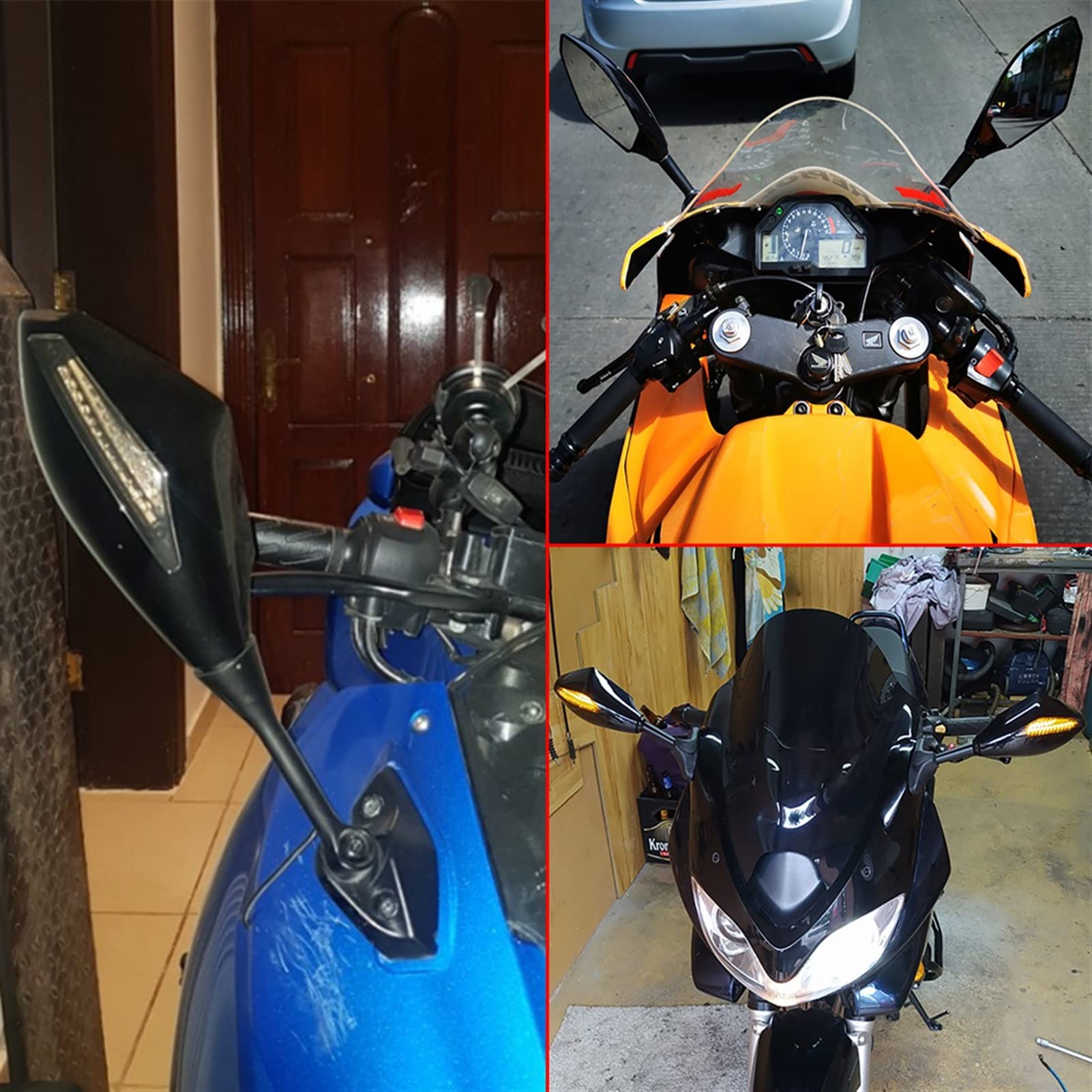 Motorcycle Rear View Mirrors Rearview Side Mirrors with Signal