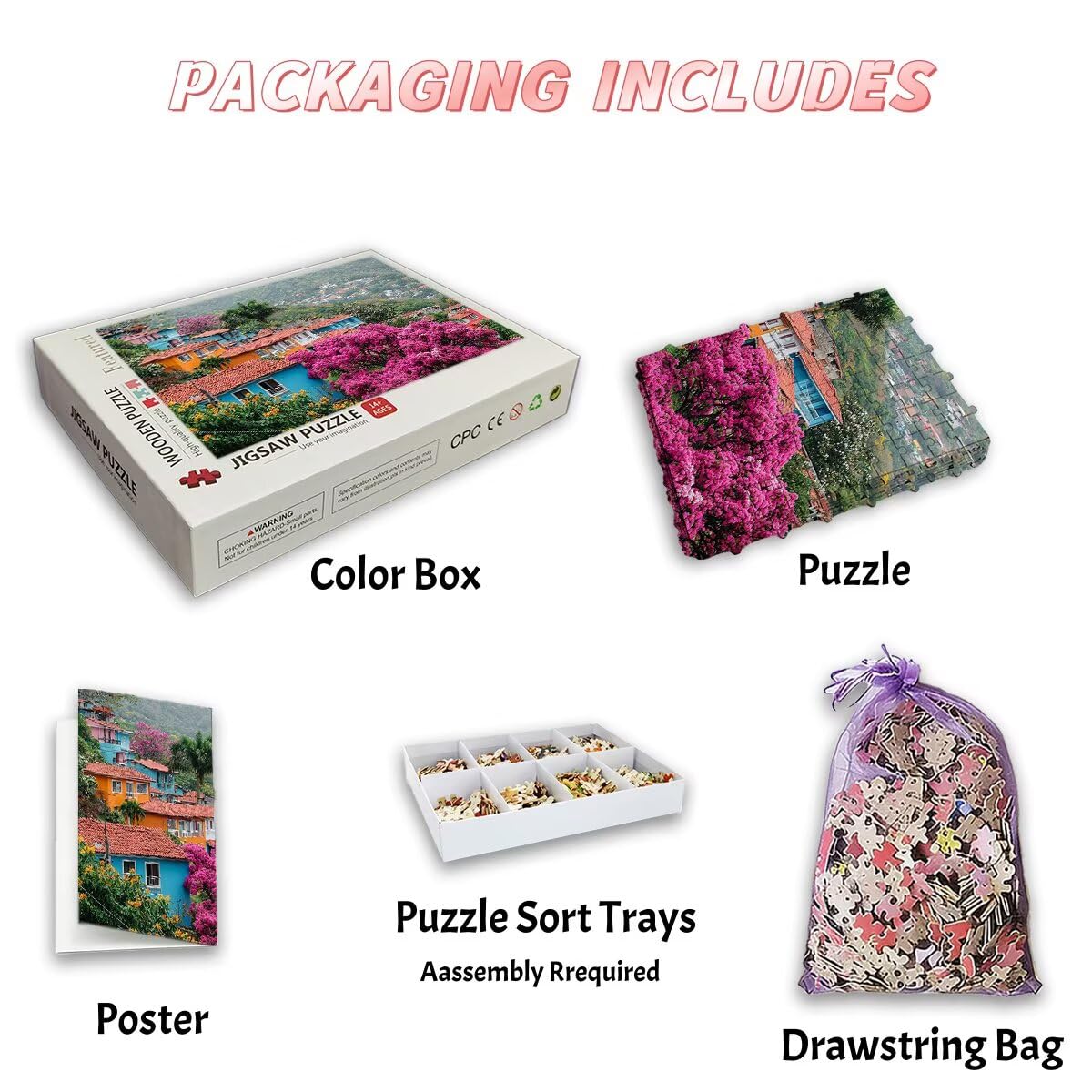 Puzzle 5000 sztuk dla dorosłych roślina, puzzle Włochy, Puzzle 5000 sztuk dla dorosłych, drewniane puzzle z pudełkiem na prezent rozmiar 156 x 105 cm, wyzwanie puzzle dla całej rodziny, prezent dla