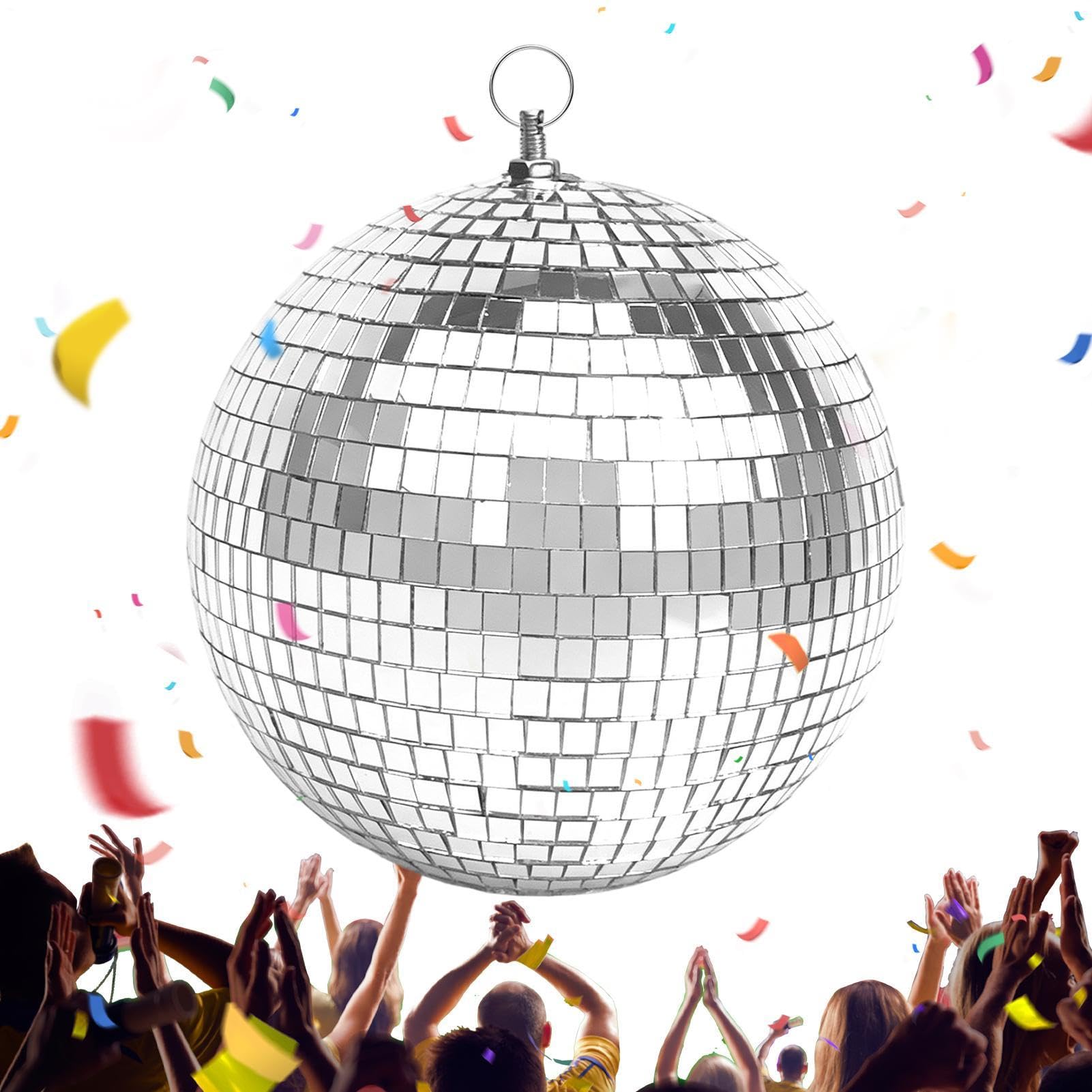 Boule disco réfléchissante argentée - Grande décoration de fête