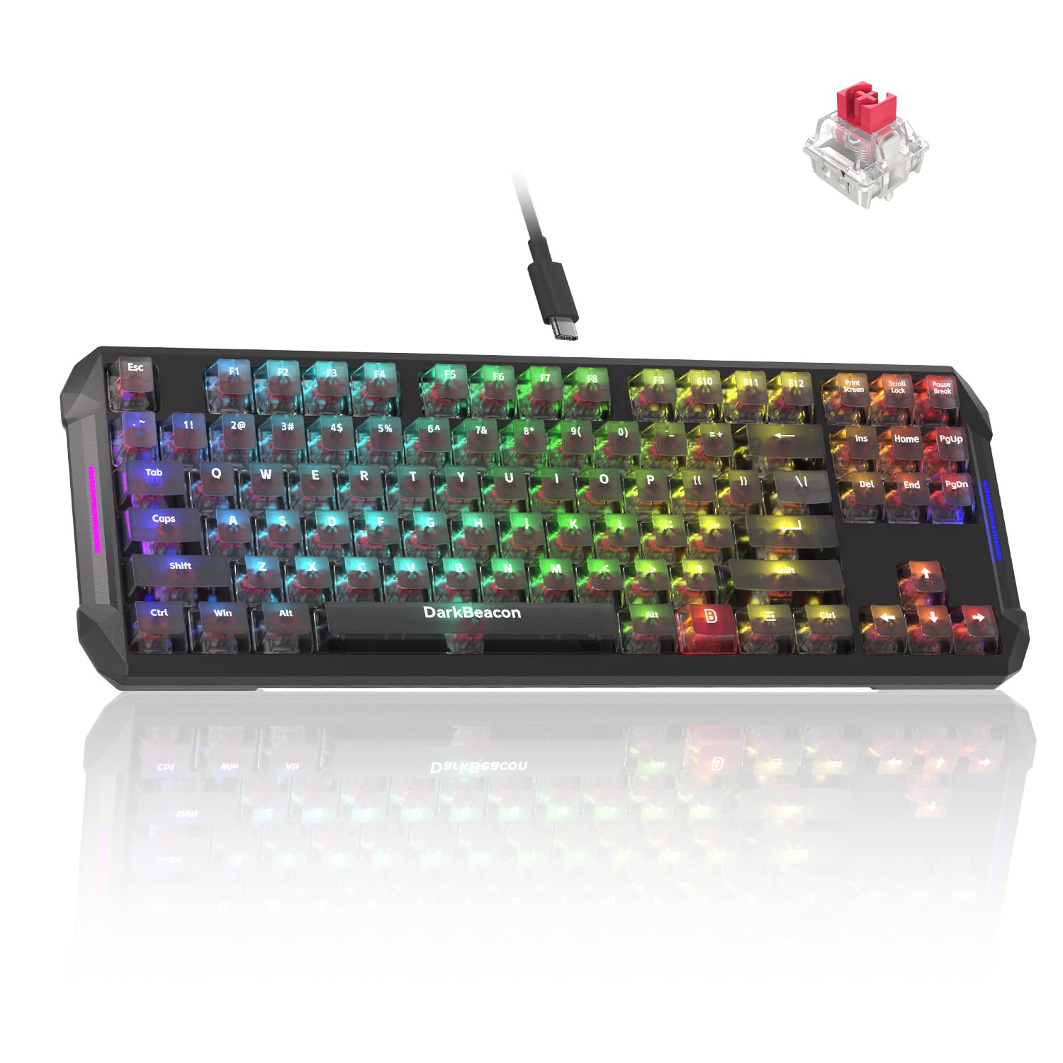 Amazon | DarkBeacon Flux87 HE TKL ゲーミングキーボード 有線 ホール
