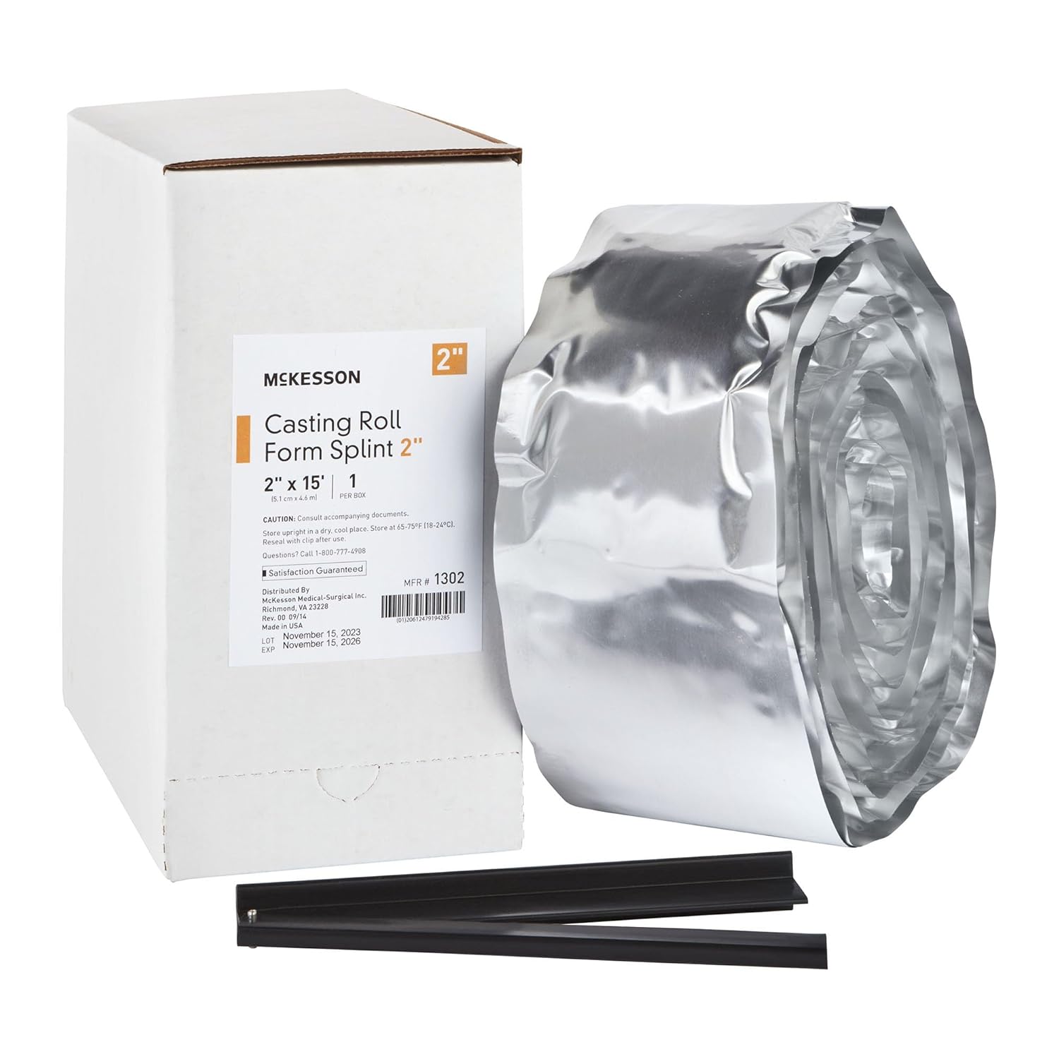 McKesson Casting Roll Form Splints, Fiberglass, White, 2 in x 15 ft, 1 Count, 1 Pack