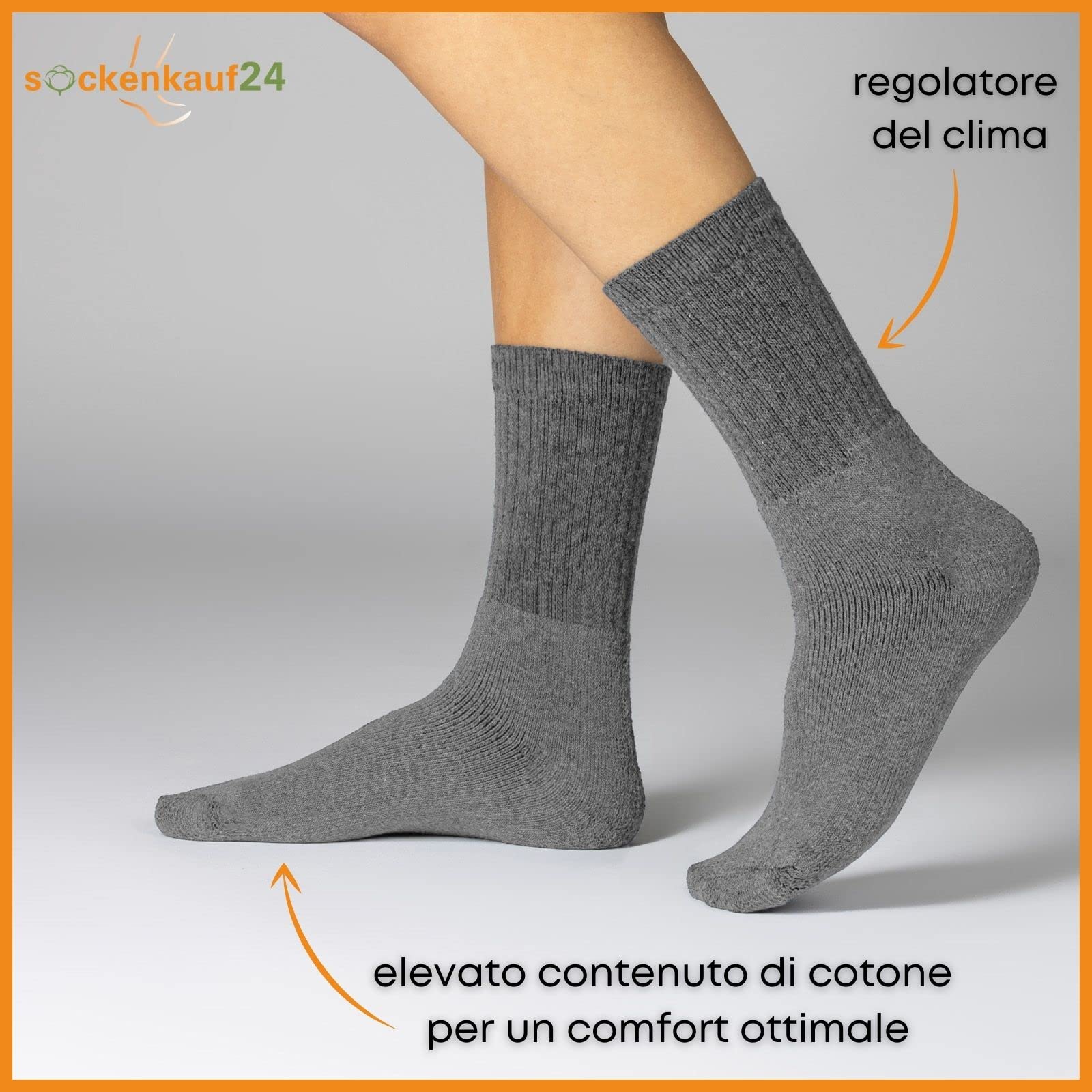 sockenkauf24 10 | 20 | 30 Paia di Calze Sportive Calze da Tennis Calze da Lavoro Uomo Donna Cotone