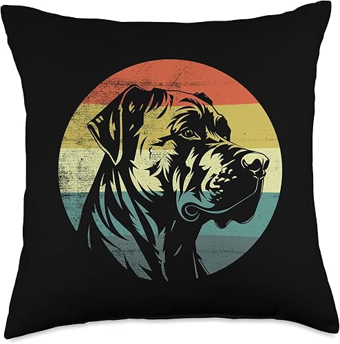 Presa Canario - Cojín de perro con diseño retro vintage, 18 x 18 pulgadas, multicolor