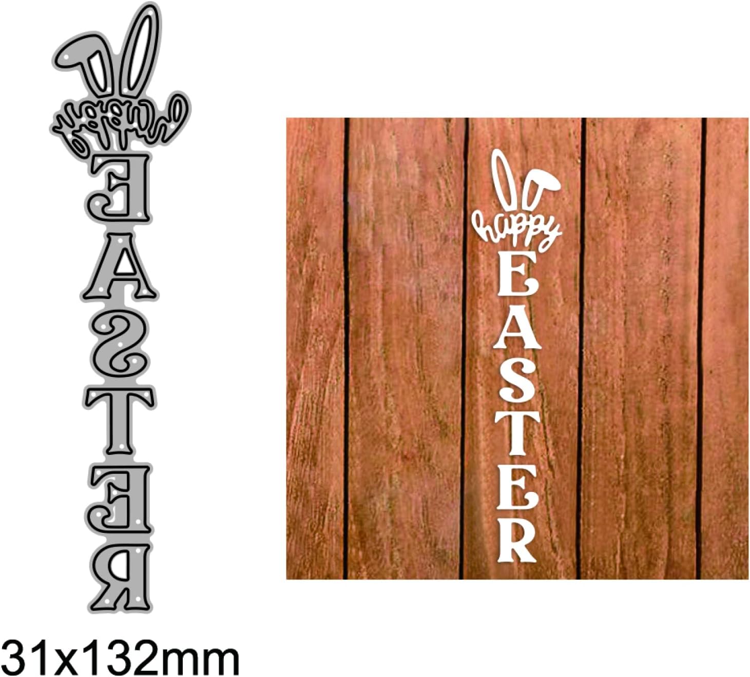 Briartw Happy Easter Words Bunny Ear Holiday Joy Metal Cutting Dies Set DIY Scrapbooking Embossing Stencils Card-Making,Album,Die-cuts DIY Paper Greeting Gift Cards