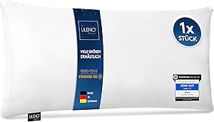 LILENO HOME Microfaser Kissen 40x80 cm Deluxe (650g Füllung) [1er Set] bis 95 Grad waschbar mit