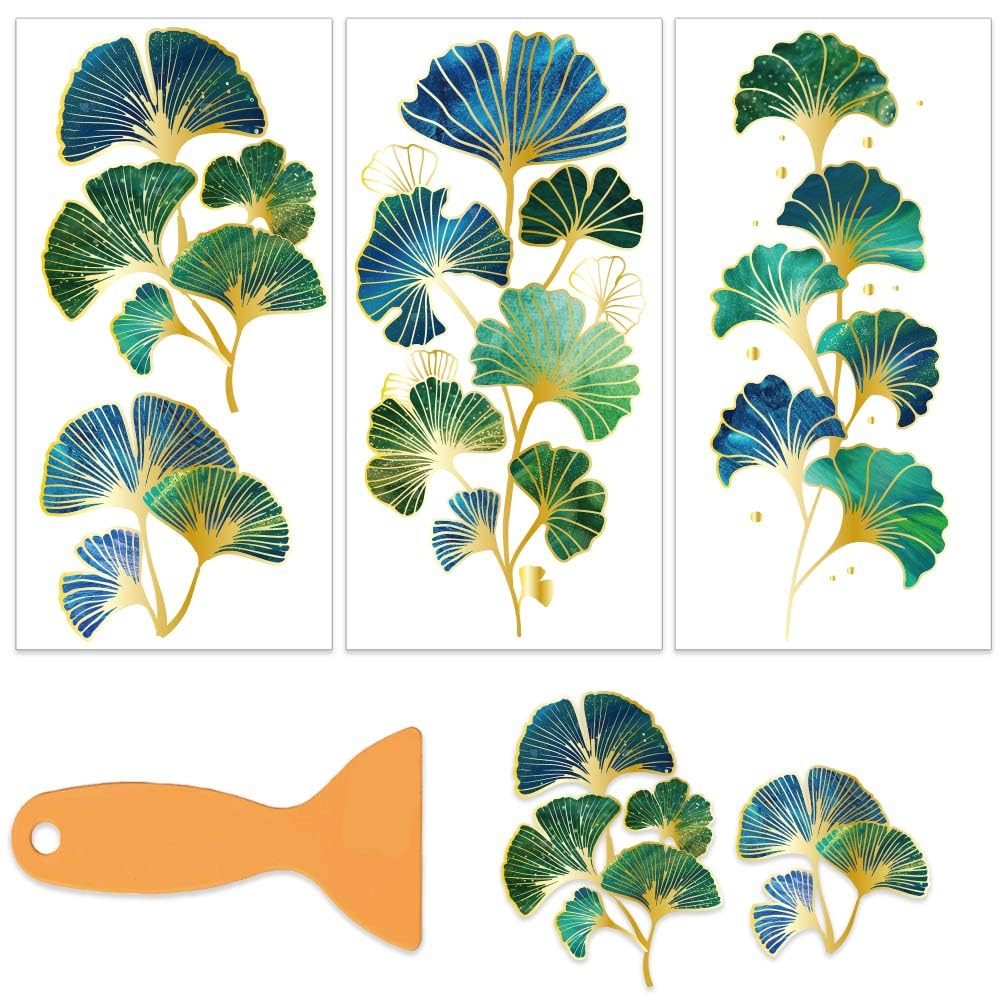 Adhesivos de transferencia ginkgo decorativos OLYCRAFT calcomanías de frotar para manualidades