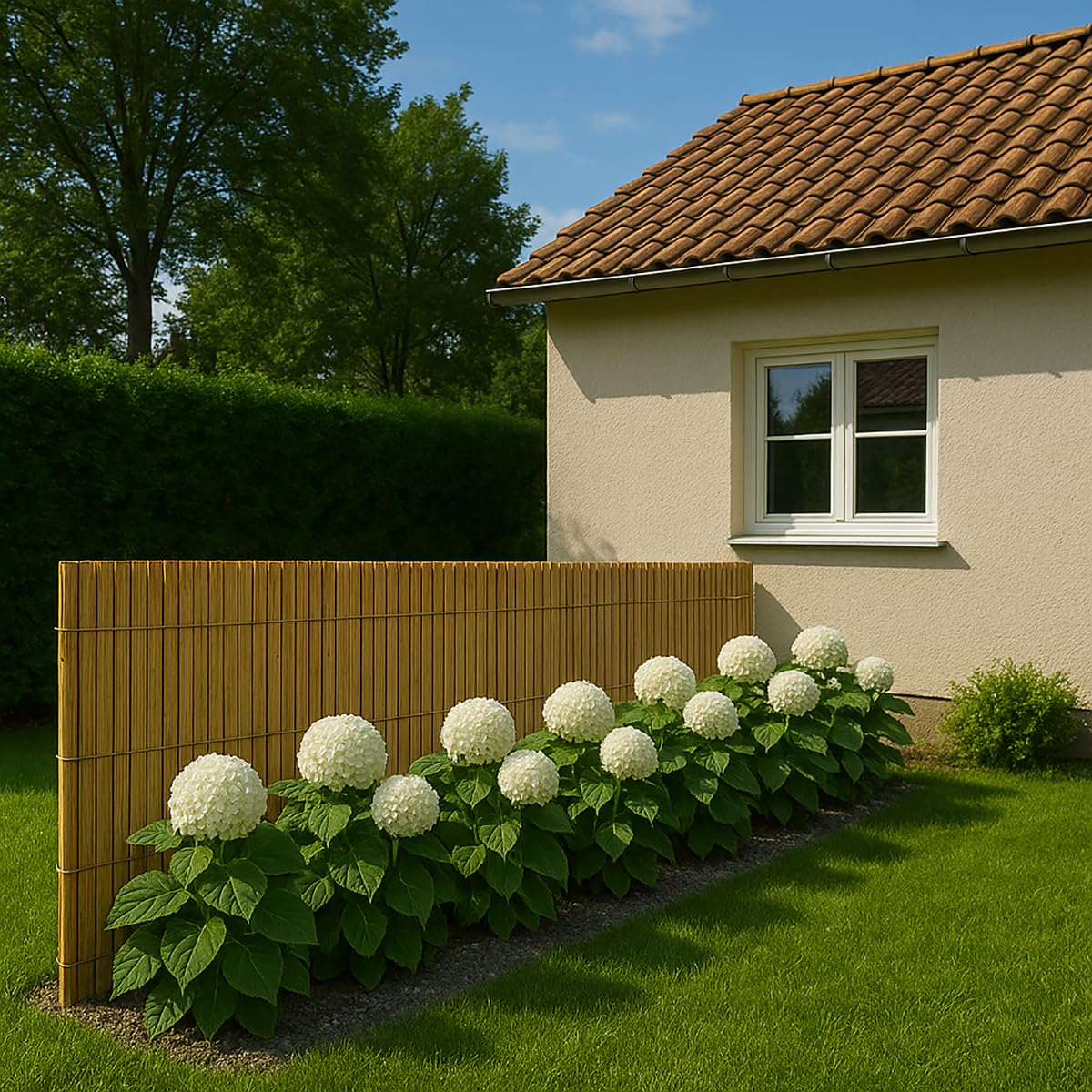 Lot de 2 Canisse en Bambou,Brise-Vue clôture de Jardin décorative extérieure, Couverture de Protection Contre Le Vent et Le Soleil - Hauteur 150 x Longueur 300 cm