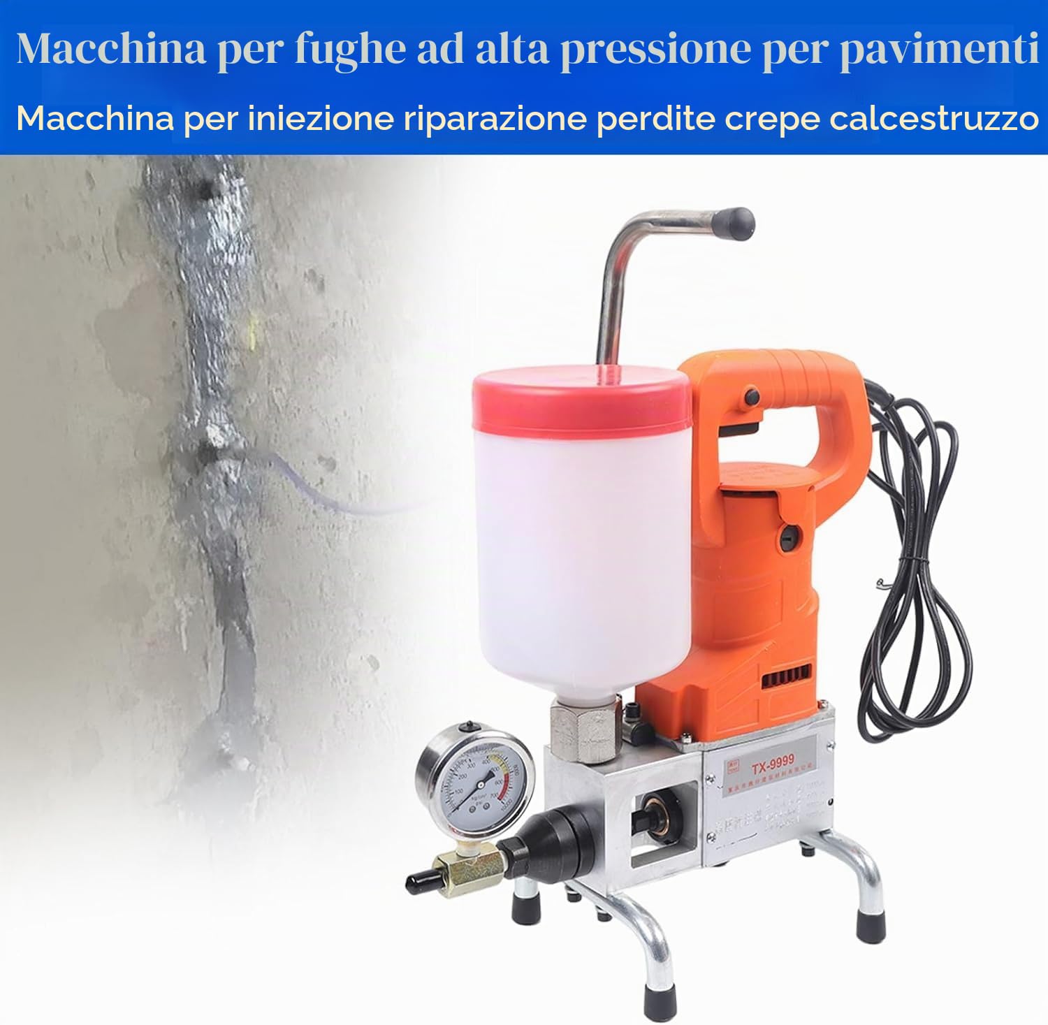 Pompa per iniezione ad alta pressione Macchina per giunti a pavimento per pressatura chimica impermeabilizzazione e iniezione impermeabile, costruzione impermeabilizzante e pressatura